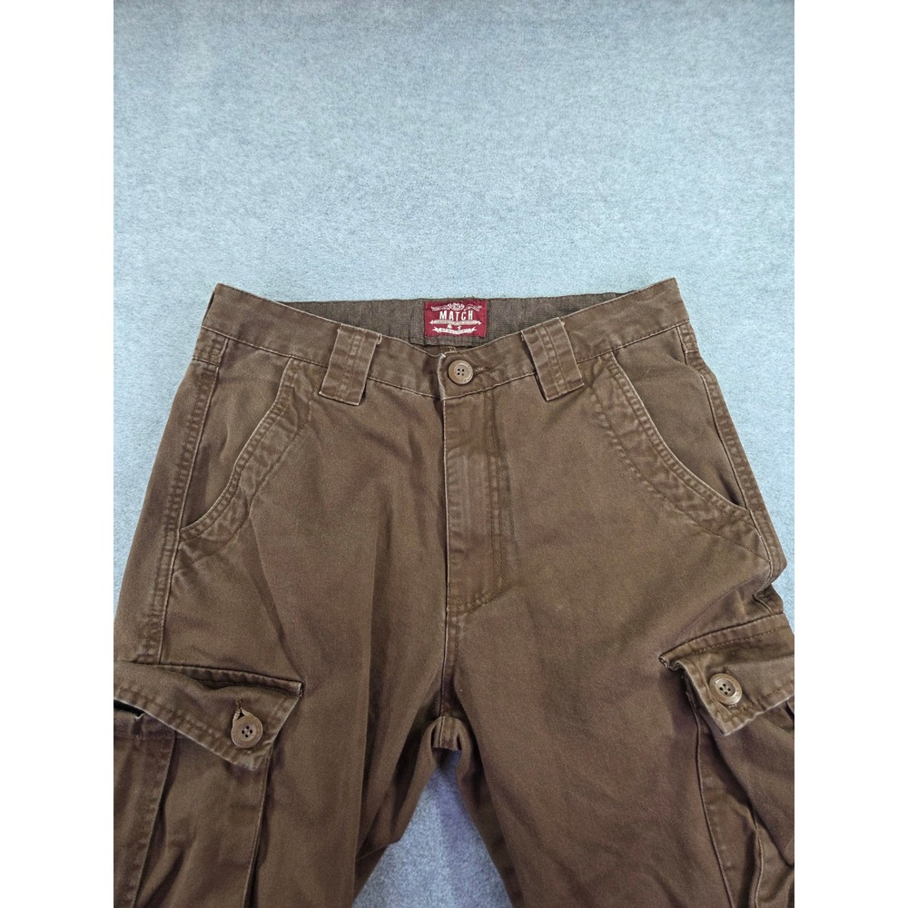 Match Cargo Pants Mens 30x28 Brown Utility Hiking Workwear Multi Pocket Gorpcore